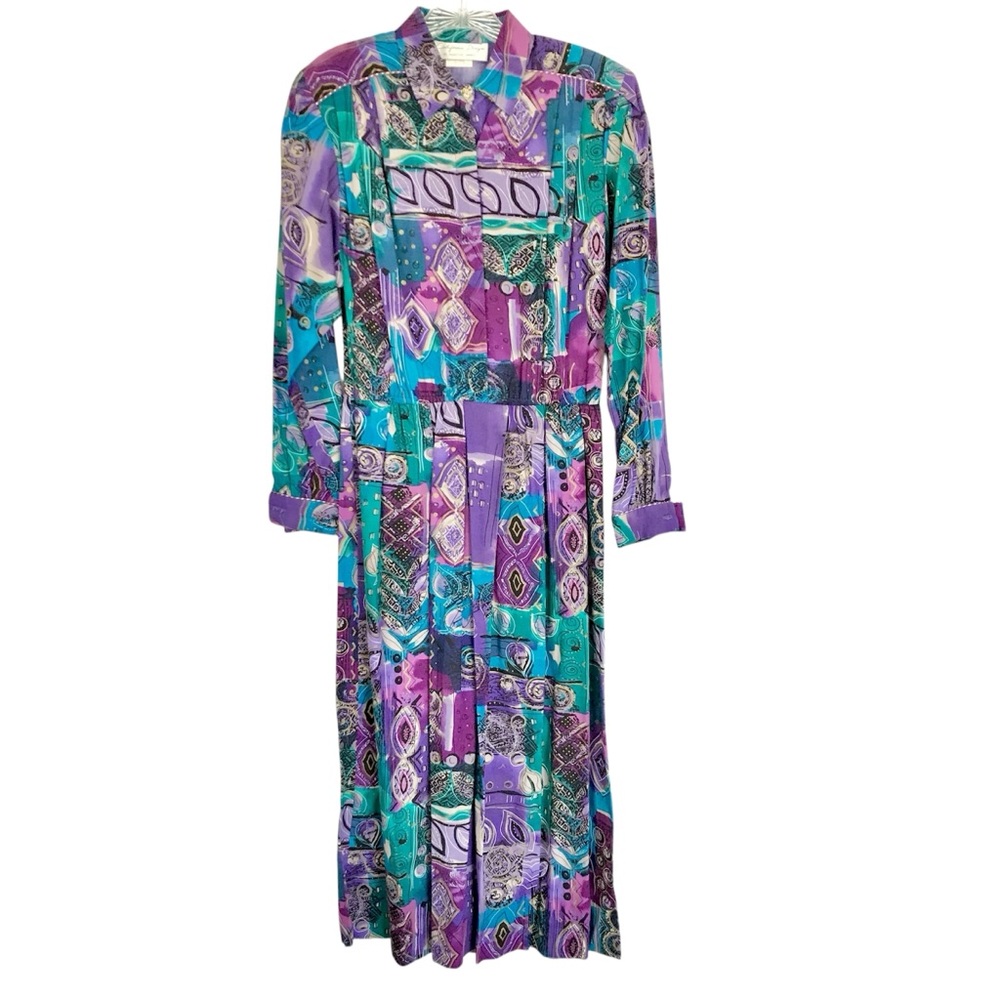 Vintage Dress 80s/90s Boho Long sleeve Sz 10